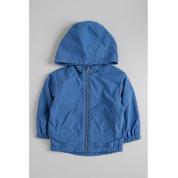 Jacheta subtire cu gluga - Albastru lavanda