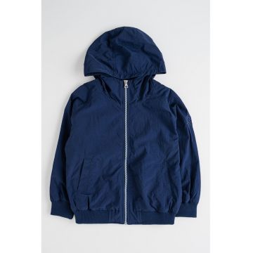 Jacheta subtire cu gluga si doua buzunare - Bleumarin