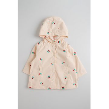 Jacheta subtire cu gluga si model cu cirese - Piersica