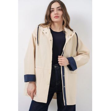 Palton dama -  Bej - Textil