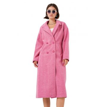 Palton dama - HiCCUP - Lana/Acril - Roz aprins
