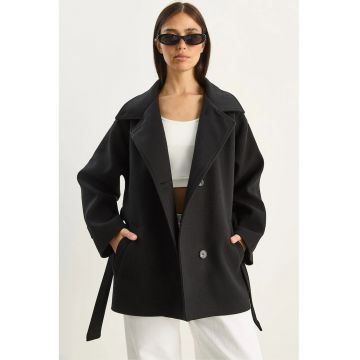 Palton midi oversized  negru