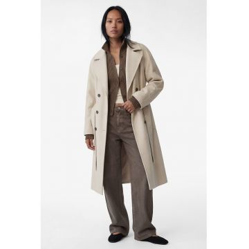 Trenci cu doua randuri de nasturi - Bej