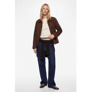 Trenci cu o curea in talie - Maro