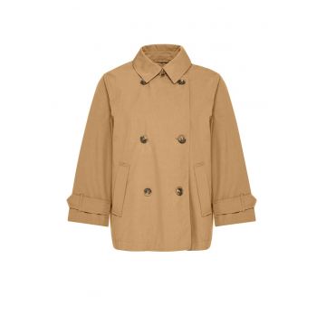 Trenci scurt cu doua randuri de nasturi - Maro camel