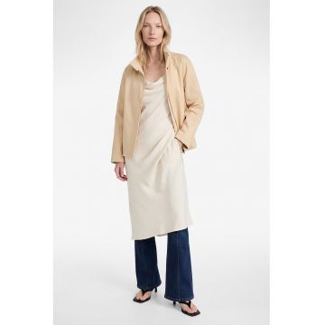 Trenci scurt cu guler inalt - Bej